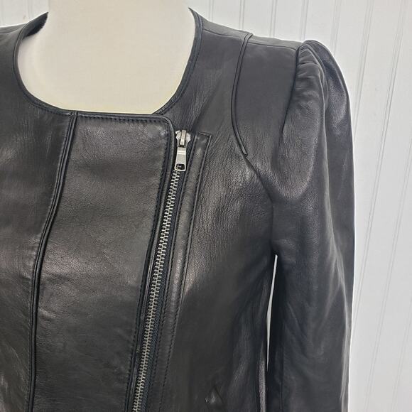 Joie Derica Black Lamb Leather Motorcycle Jacket Size Small* - Picture 2 of 12
